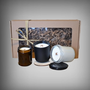 Box świeca 180ml + świeca 350ml + świeca 270ml czarne szkło